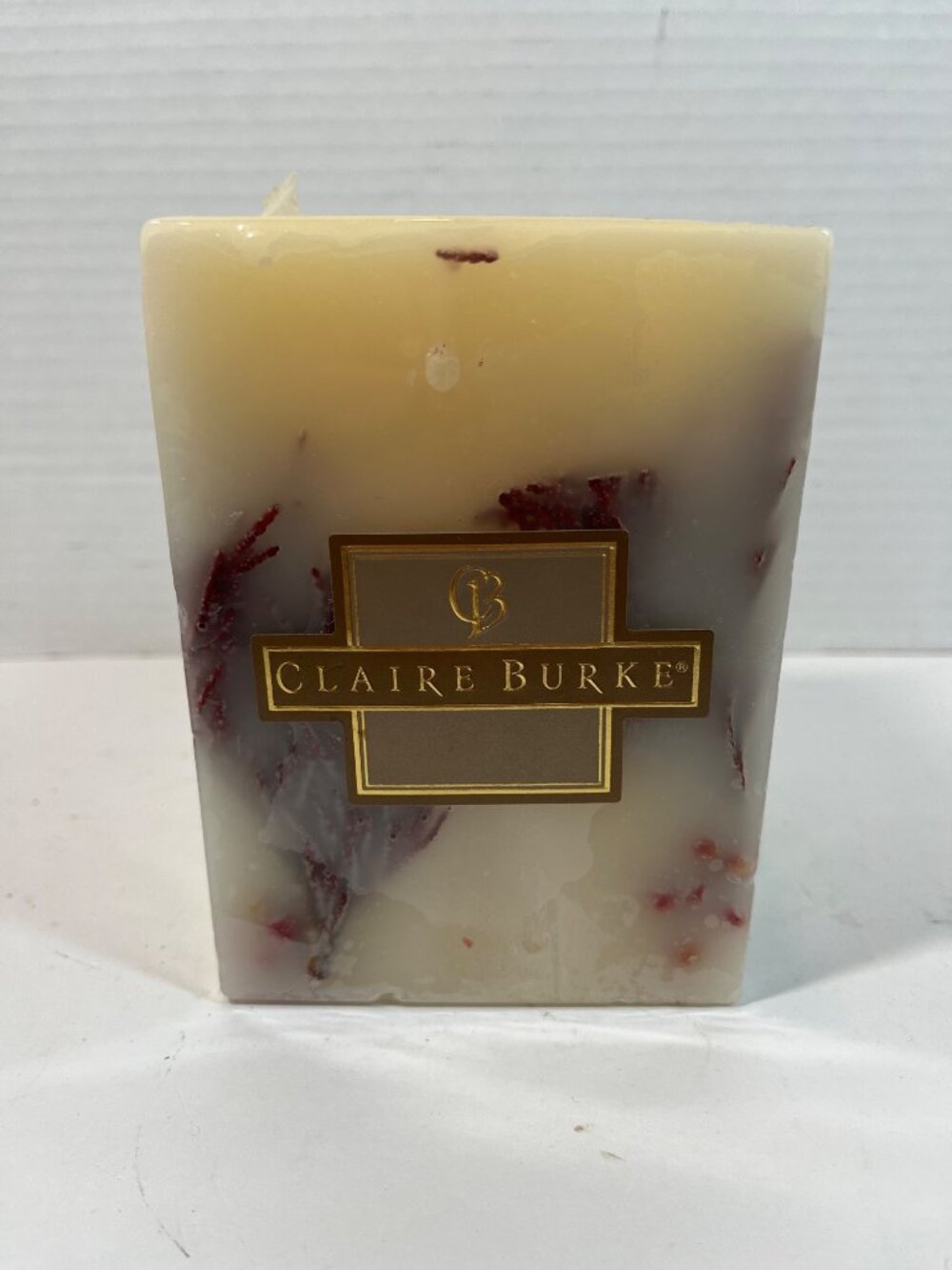 Claire Burke Cinnamon & Spice Scented Botanical Pillar Candle 95 Hour Burn Time